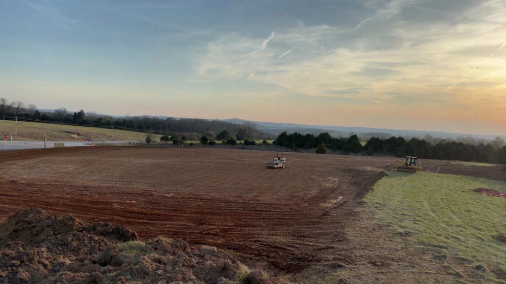 Groundbreaking at the Flyin' Farmer Pitstop construction site